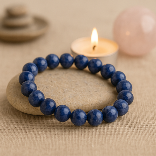 💙 Bracelet en Sodalite – 6 mm, 8 mm, 10 mm – Qualité A à AA